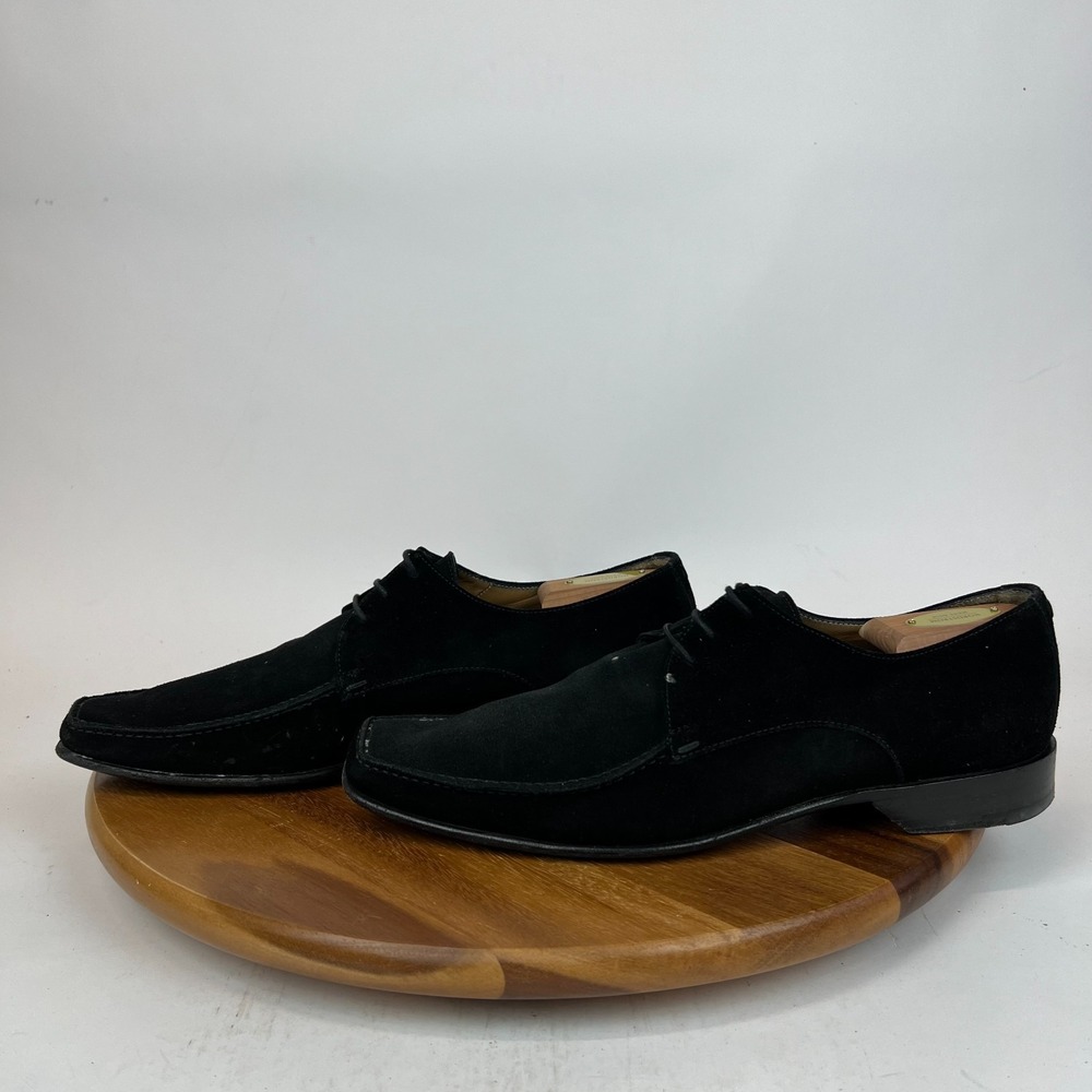 Mens Louis Vuitton Black Suede Square Toe Dress Shoes‎ Derby Oxfords Size UK 9.5 - Picture 2 of 10